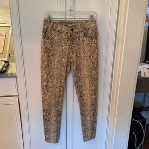No. 6 Beige Snake Print Skinny Pants